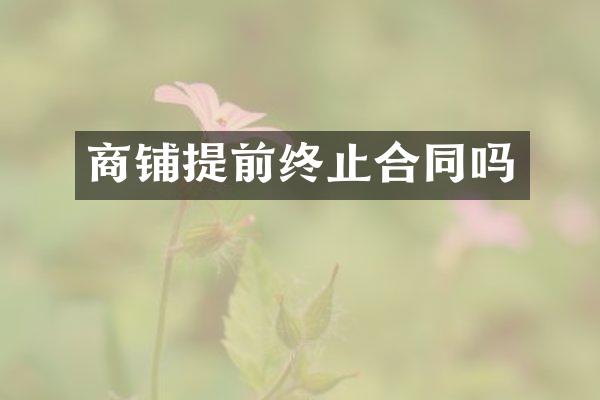 商铺提前终止合同吗