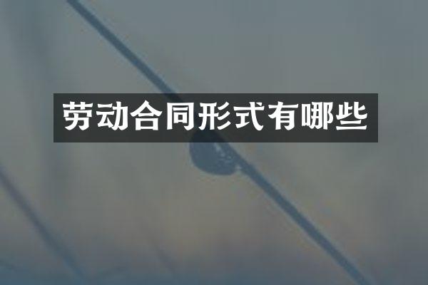 劳动合同形式有哪些