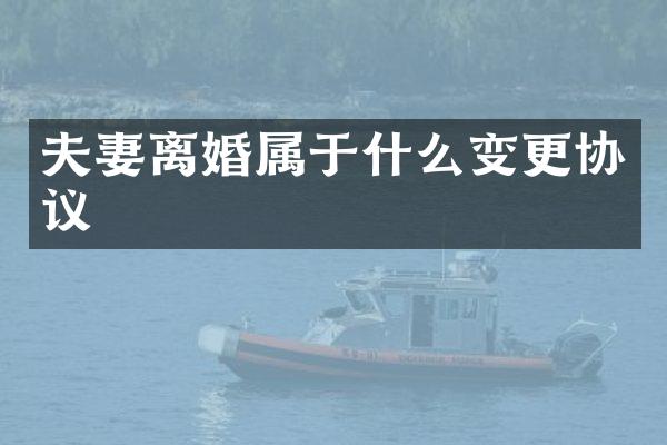 夫妻离婚属于什么变更协议