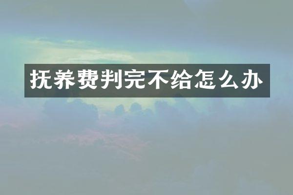 抚养费判完不给怎么办