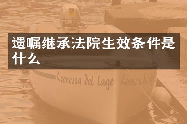 遗嘱继承法院生效条件是什么