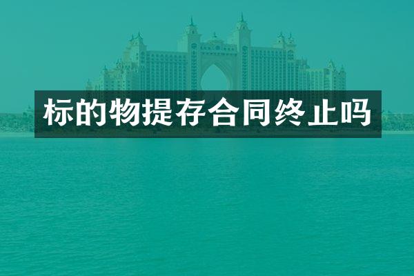 标的物提存合同终止吗