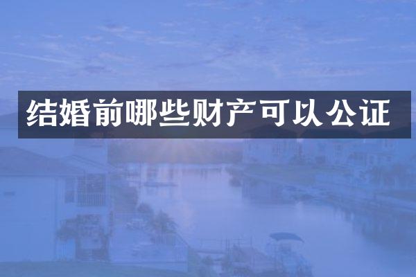 结婚前哪些财产可以公证