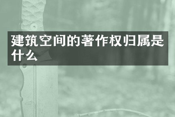 建筑空间的著作权归属是什么