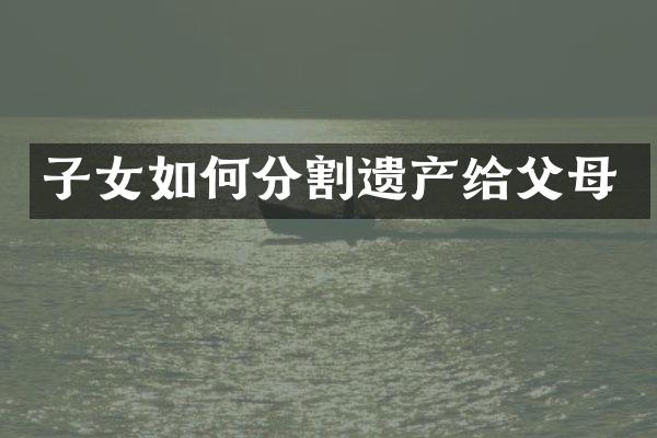 子女如何分割遗产给父母
