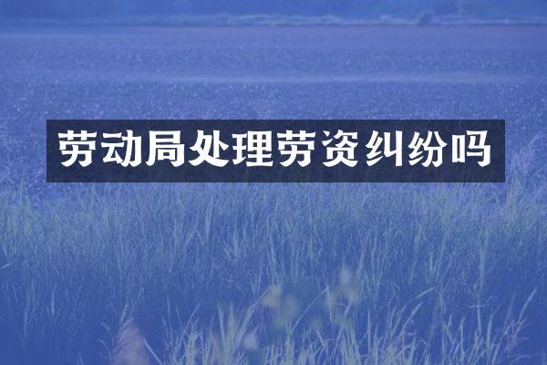 劳动局处理劳资纠纷吗