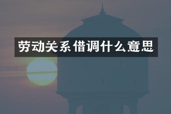 劳动关系借调什么意思