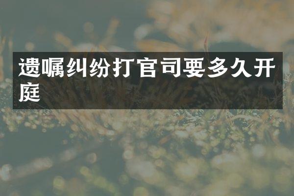 遗嘱纠纷打官司要多久开庭