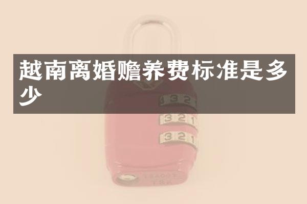 越南离婚赡养费标准是多少