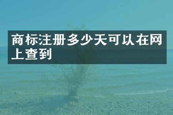 商标注册多少天可以在网上查到