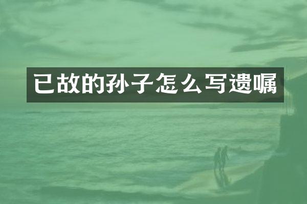 已故的孙子怎么写遗嘱