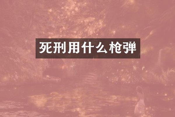 死刑用什么弹