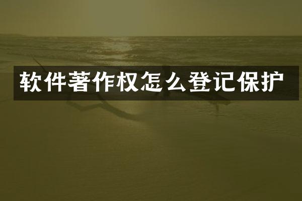 软件著作权怎么登记保护