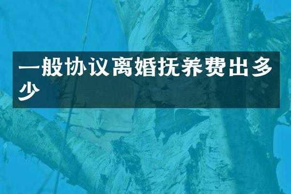 一般协议离婚抚养费出多少