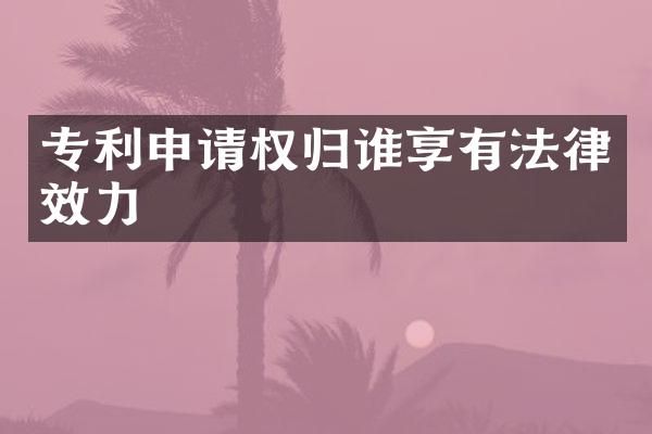 专利申请权归谁享有法律效力