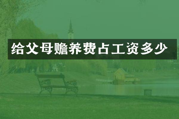 给父母赡养费占工资多少