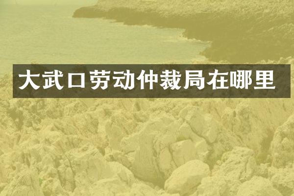 大武口劳动仲裁局在哪里
