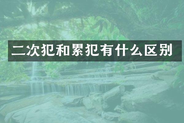 二次犯和有什么区别