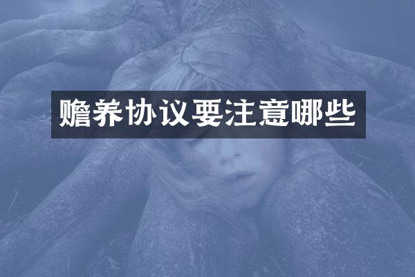 赡养协议要注意哪些
