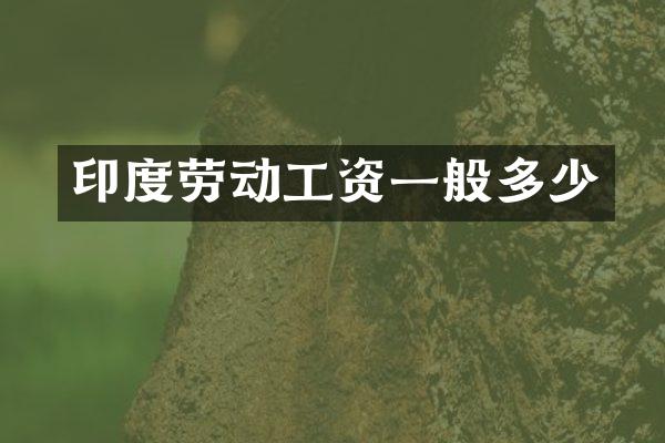 印度劳动工资一般多少