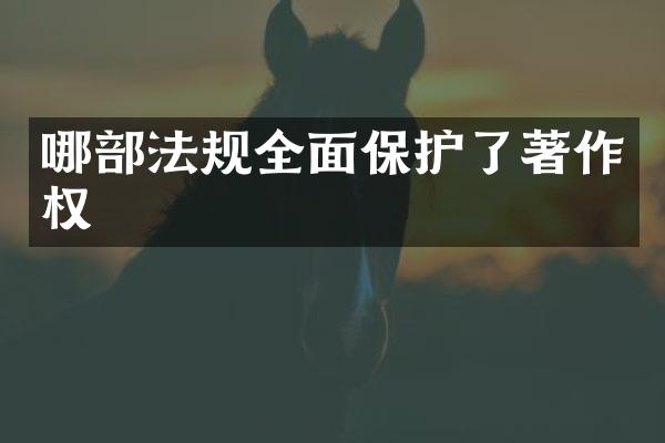 哪部法规全面保护了著作权