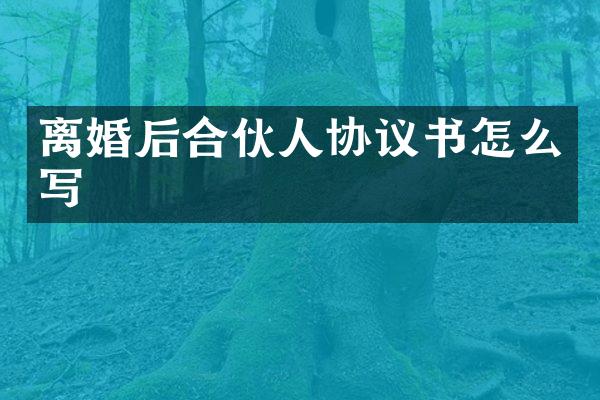 离婚后合伙人协议书怎么写