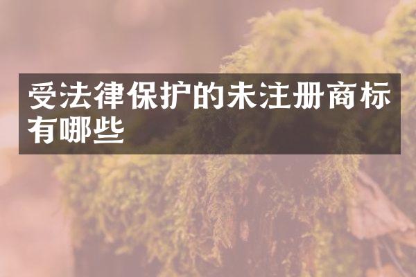 受法律保护的未注册商标有哪些