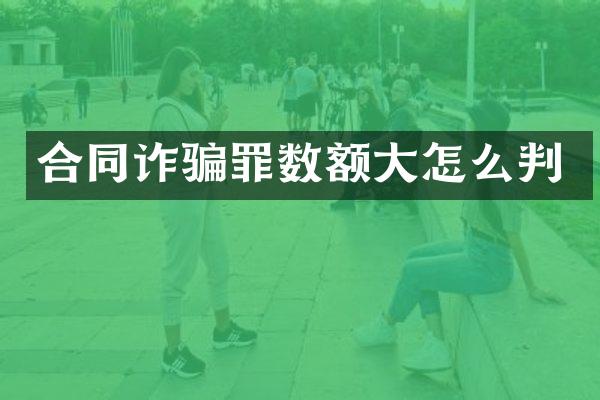 合同诈骗罪数额大怎么判