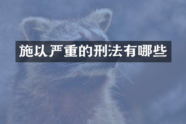 施以严重的刑法有哪些