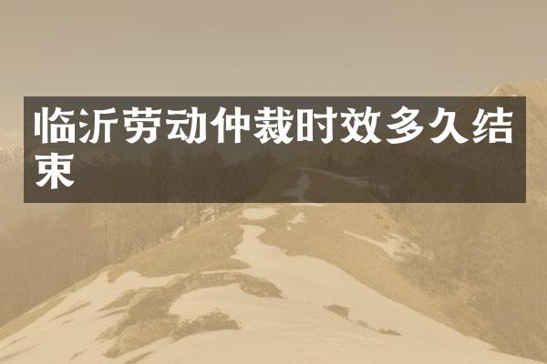 临沂劳动仲裁时效多久结束