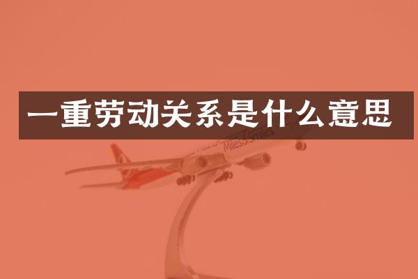一重劳动关系是什么意思