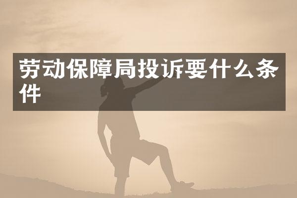 劳动保障局投诉要什么条件