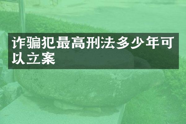 诈骗犯最高刑法多少年可以立案