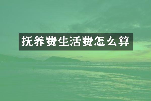 抚养费生活费怎么算