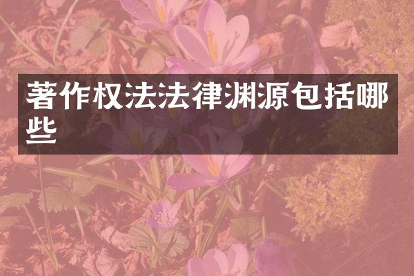 著作权法法律渊源包括哪些