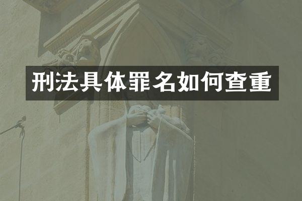 刑法具体罪名如何查重