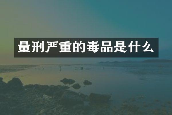 量刑严重的是什么