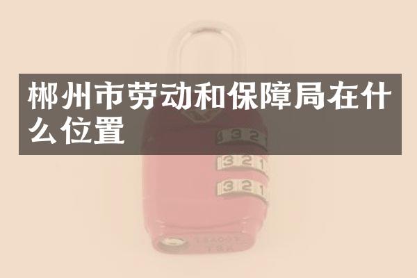 郴州市劳动和保障局在什么位置