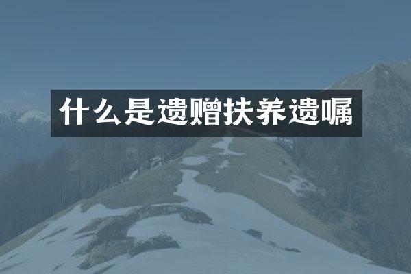 什么是遗赠扶养遗嘱
