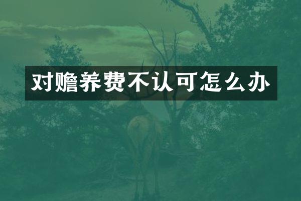 对赡养费不认可怎么办