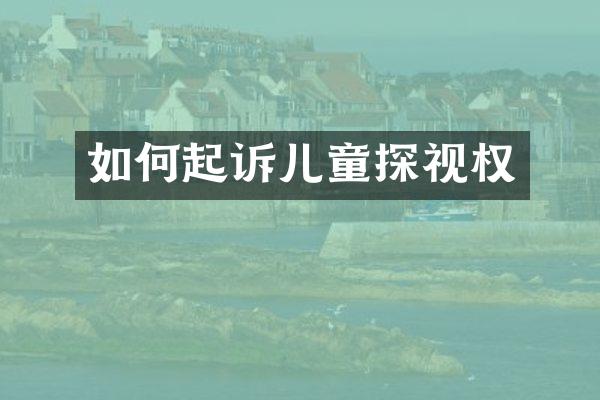 如何起诉儿童探视权