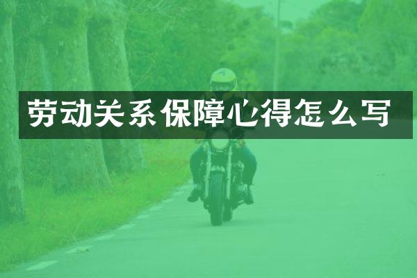 劳动关系保障心得怎么写