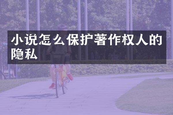 小说怎么保护著作权人的隐私