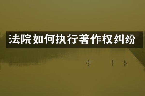 法院如何执行著作权纠纷