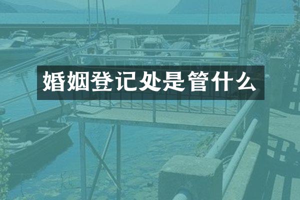 婚姻登记处是管什么