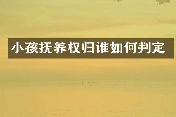 小孩抚养权归谁如何判定