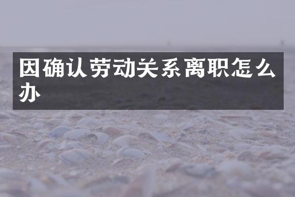 因确认劳动关系离职怎么办