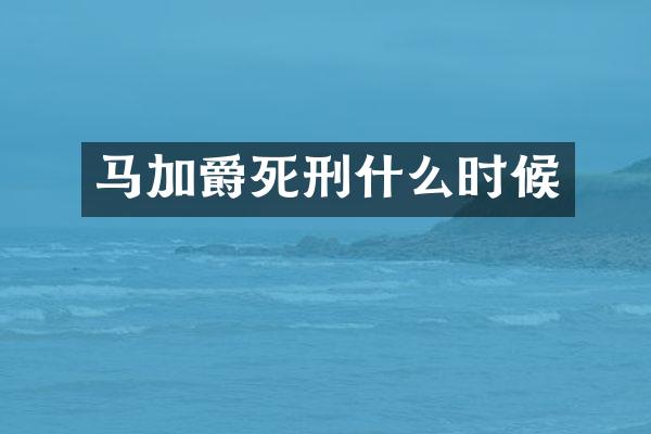 马加爵死刑什么时候