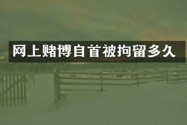 网上自首被拘留多久