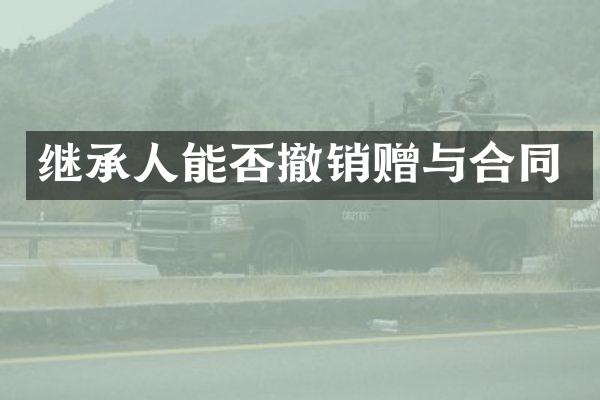 继承人能否撤销赠与合同
